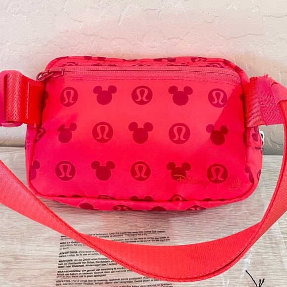 Lululemon X Disney Mickey Logo Print Classic Pink Everywhere Belt Bag 1L NWT - Picture 6 of 12